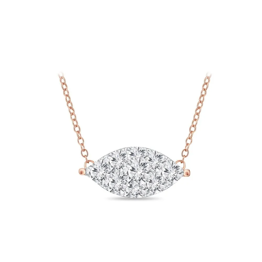 14k Gold Marquise Shaped 1/8ct TDW Pave Diamond Necklace by Auriya (H-I, I1-I2) sold by Zulily product image thumbnail 3