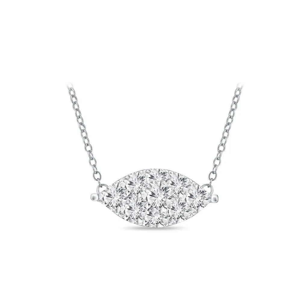 14k Gold Marquise Shaped 1/8ct TDW Pave Diamond Necklace by Auriya (H-I, I1-I2) sold by Zulily