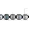 Miadora 14k White Gold Tahitian Cultured Pearl Necklace with Diamond Ball Clasp (13-14 mm) sold by Zulily