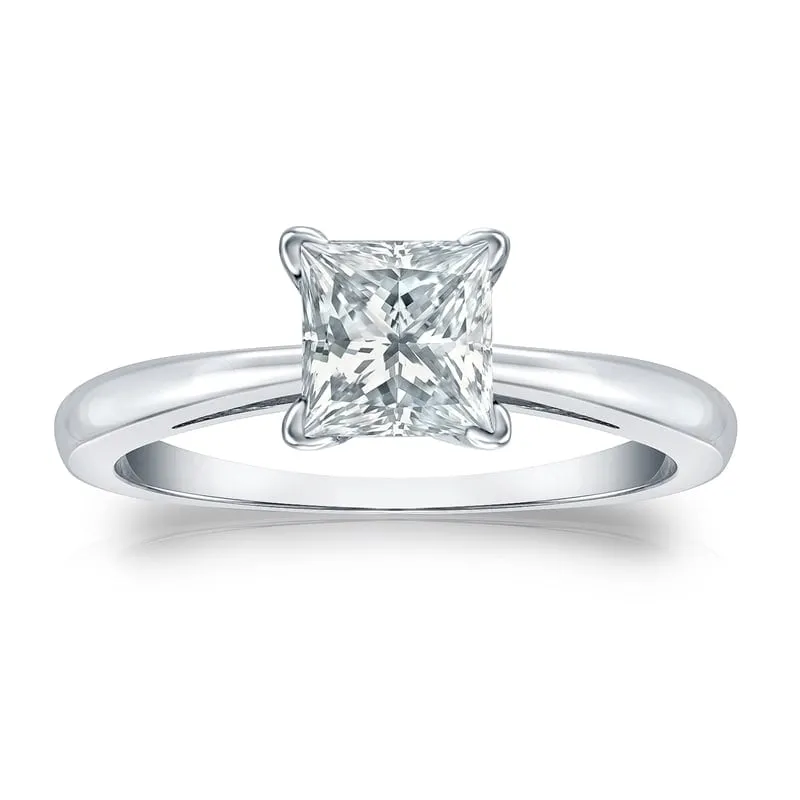 Auriya Platinum 1ctw Princess-Cut Solitaire Diamond Engagement Ring GIA Certified sold by Zulily product image thumbnail 5