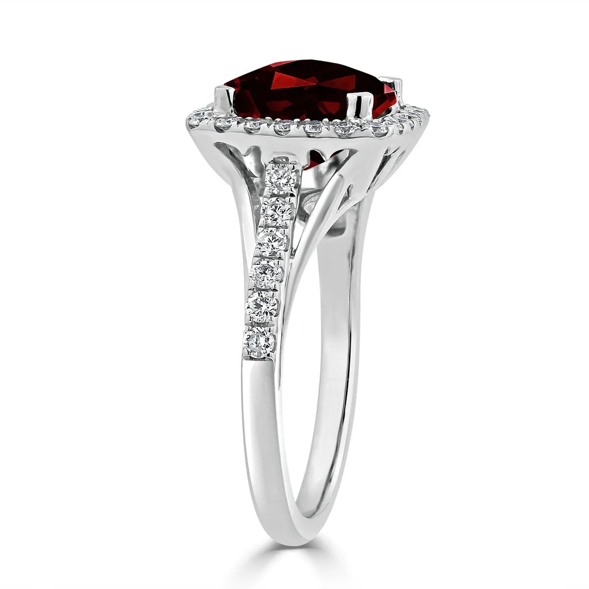 Auriya 2 3/4ct Cushion-cut Garnet and Halo Diamond Engagement Ring 1/2cttw 14k Gold sold by Zulily product image thumbnail 4