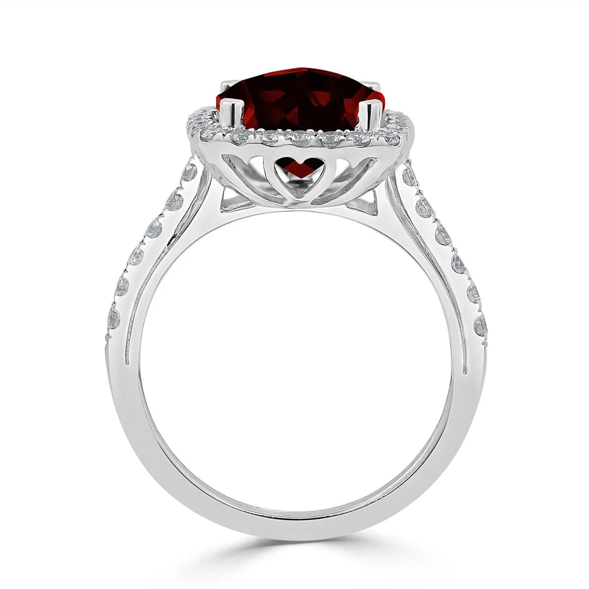 Auriya 2 3/4ct Cushion-cut Garnet and Halo Diamond Engagement Ring 1/2cttw 14k Gold sold by Zulily product image thumbnail 5