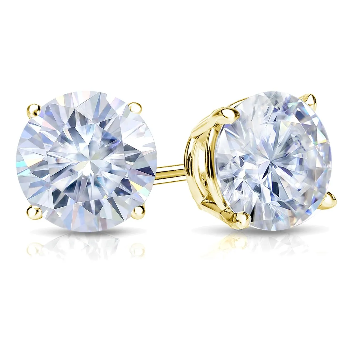 Auriya 18k Gold 4ctw Round Moissanite Stud Earrings - 8.2 mm sold by Zulily product image thumbnail 3