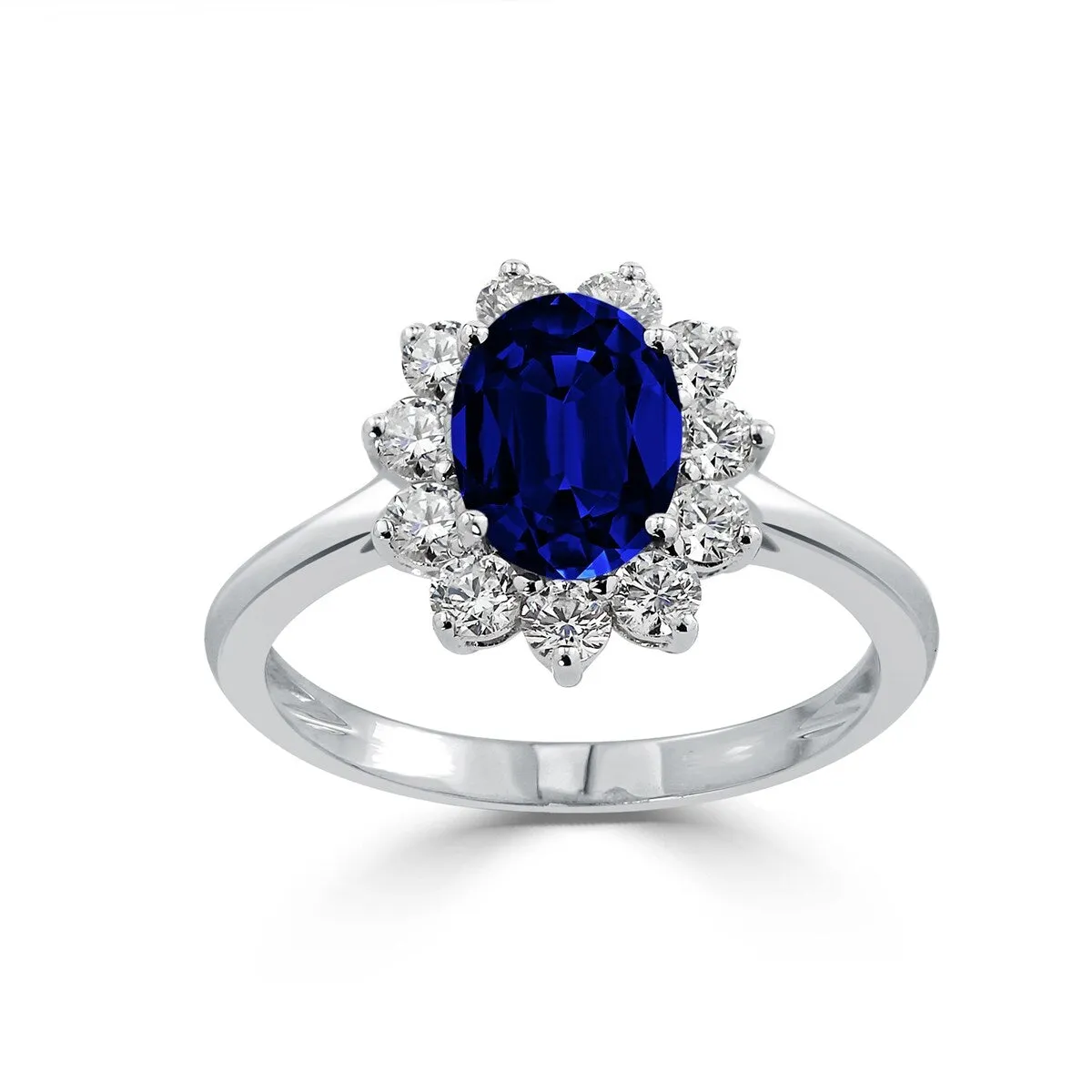 Auriya 18k Gold 1 1/2ct Oval Sapphire Halo Diamond Engagement Ring 5/8ct TDW sold by Zulily product image thumbnail 2