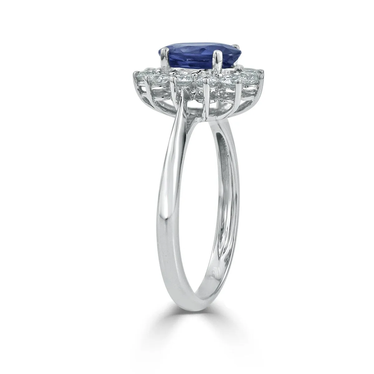 Auriya 18k Gold 1 1/2ct Oval Sapphire Halo Diamond Engagement Ring 5/8ct TDW sold by Zulily product image thumbnail 4