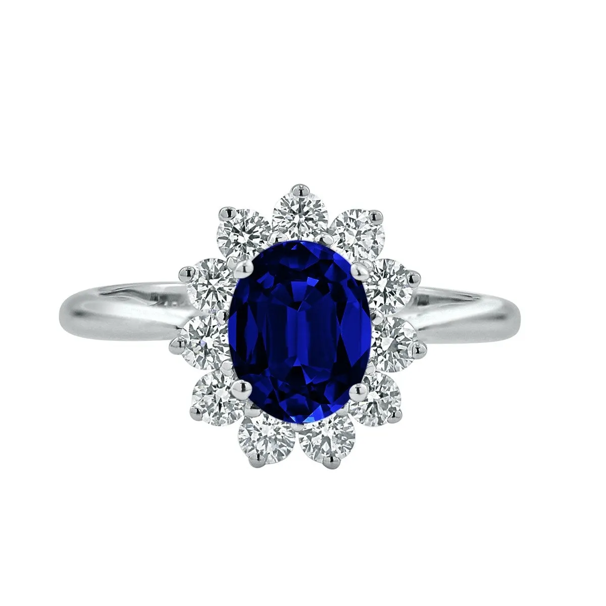 Auriya 18k Gold 1 1/2ct Oval Sapphire Halo Diamond Engagement Ring 5/8ct TDW sold by Zulily product image thumbnail 3