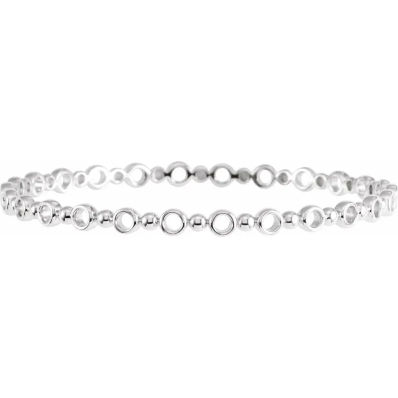 Curata 925 Sterling Silver 7" 4.4 mm Geometric Bangle Bracelet sold by Zulily