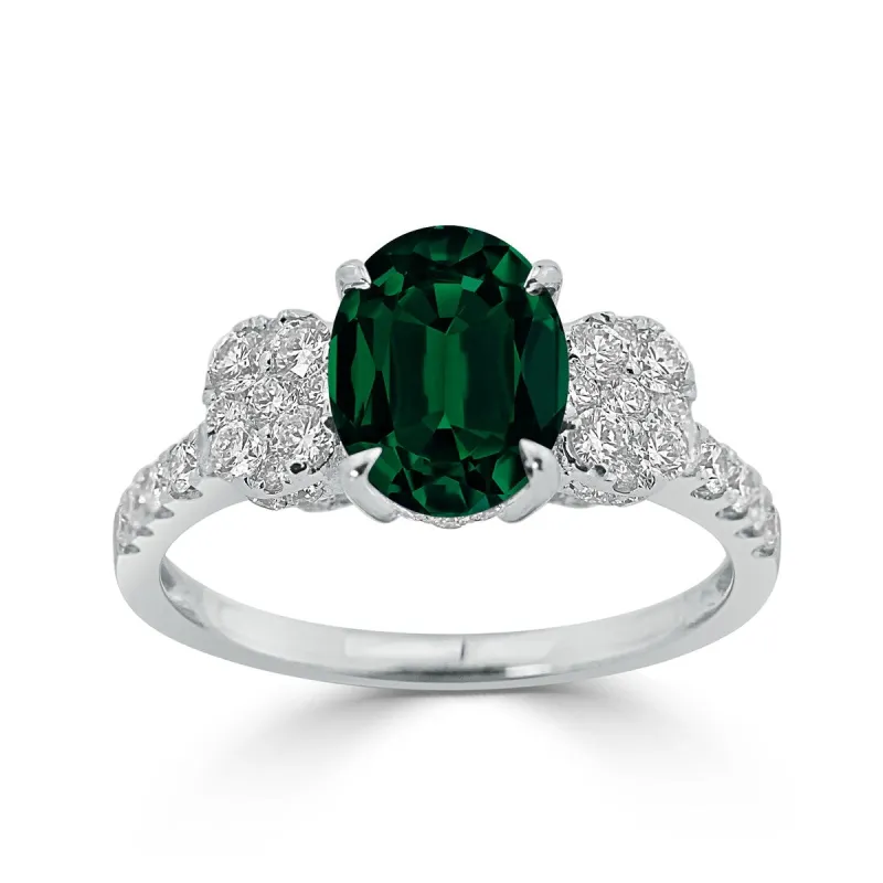 Auriya 1 5/8ct Oval-cut Emerald and Diamond Ring 3/4ctw 18K Gold sold by Zulily