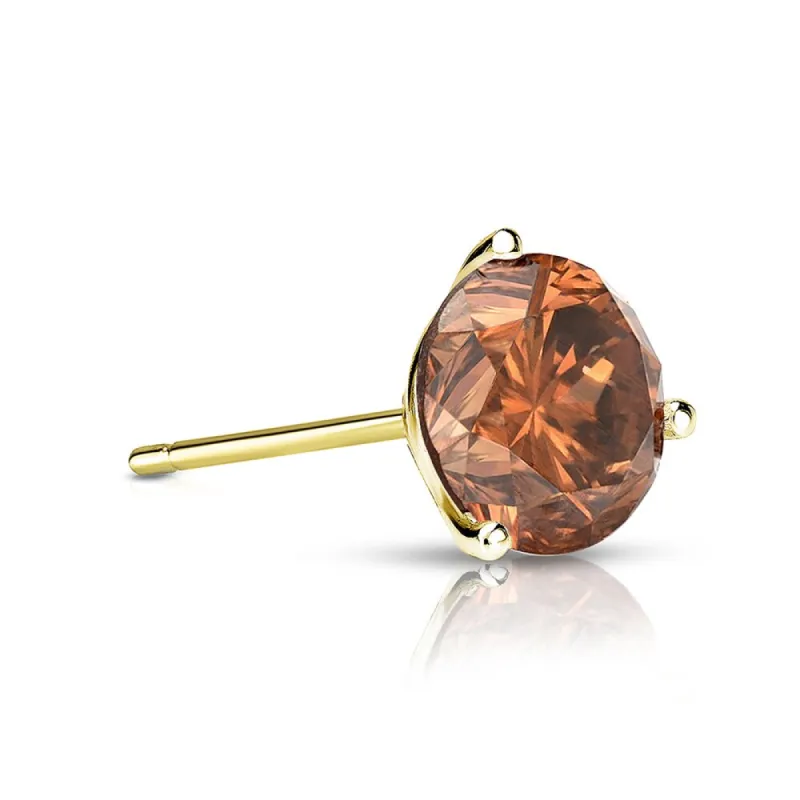 Auriya 14k Gold 1/3ct TDW Round SINGLE (1) Brown Diamond Stud Earring sold by Zulily