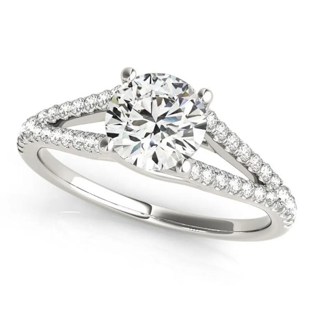 Auriya 14k Gold Modern Split 4ct Moissanite and 1/5ctw Diamond Engagement Ring sold by Zulily