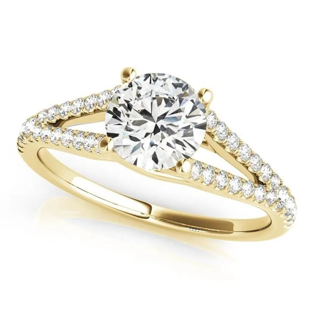 Auriya 14k Gold Modern Split 4ct Moissanite and 1/5ctw Diamond Engagement Ring sold by Zulily product image thumbnail 2