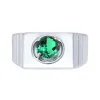Sterling Silver Green Emerald Solitaire Men's Ring sold by Zulily