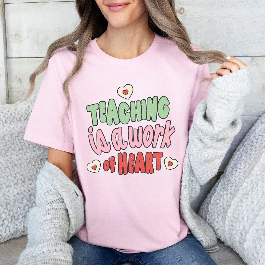 Teaching Is a Work Of Heart Words Short Sleeve Tee sold by Zulily product image thumbnail 3