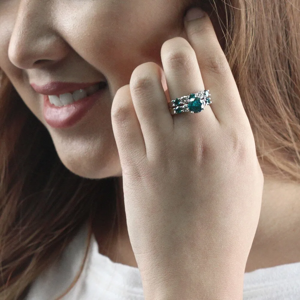 Auriya 14k Gold 4 carat TW 5-Stone Blue Diamond Engagement Ring Set sold by Zulily product image thumbnail 2