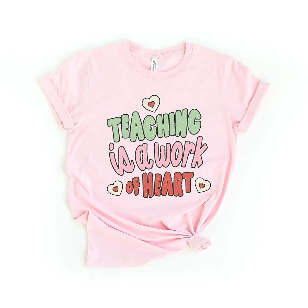 Teaching Is a Work Of Heart Words Short Sleeve Tee sold by Zulily product image thumbnail 2