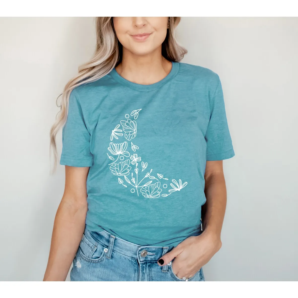 Floral Moon Short Sleeve Crewnneck Tee sold by Zulily product image thumbnail 3