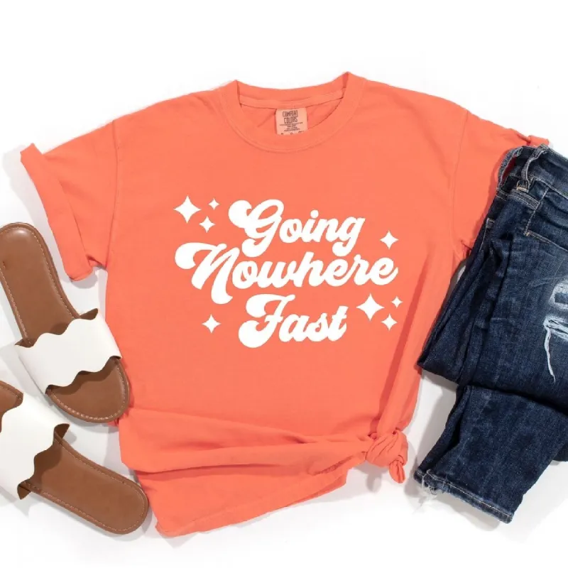 Going Nowhere Fast Garment Dyed Tee sold by Zulily