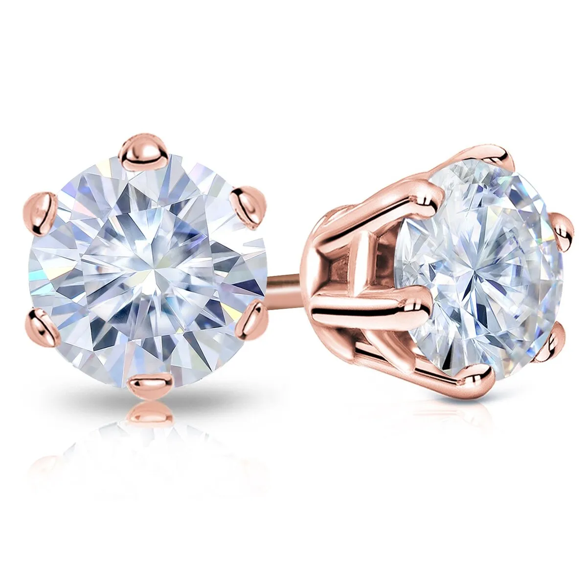 Auriya 1ctw Round Moissanite Stud Earrings 14k Gold - 5 mm sold by Zulily product image thumbnail 3