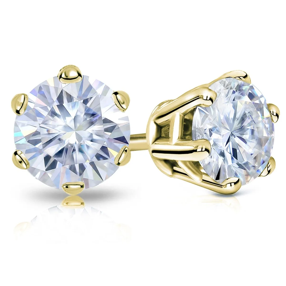 Auriya 1ctw Round Moissanite Stud Earrings 14k Gold - 5 mm sold by Zulily product image thumbnail 2