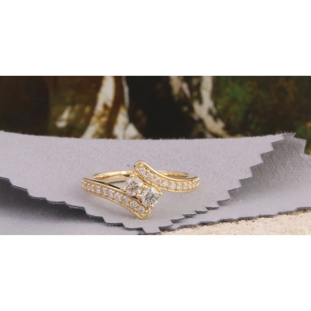 De Couer IGI Certified 10k Yellow Gold 1/2ct TDW Diamond Two-Stone Ring sold by Zulily
