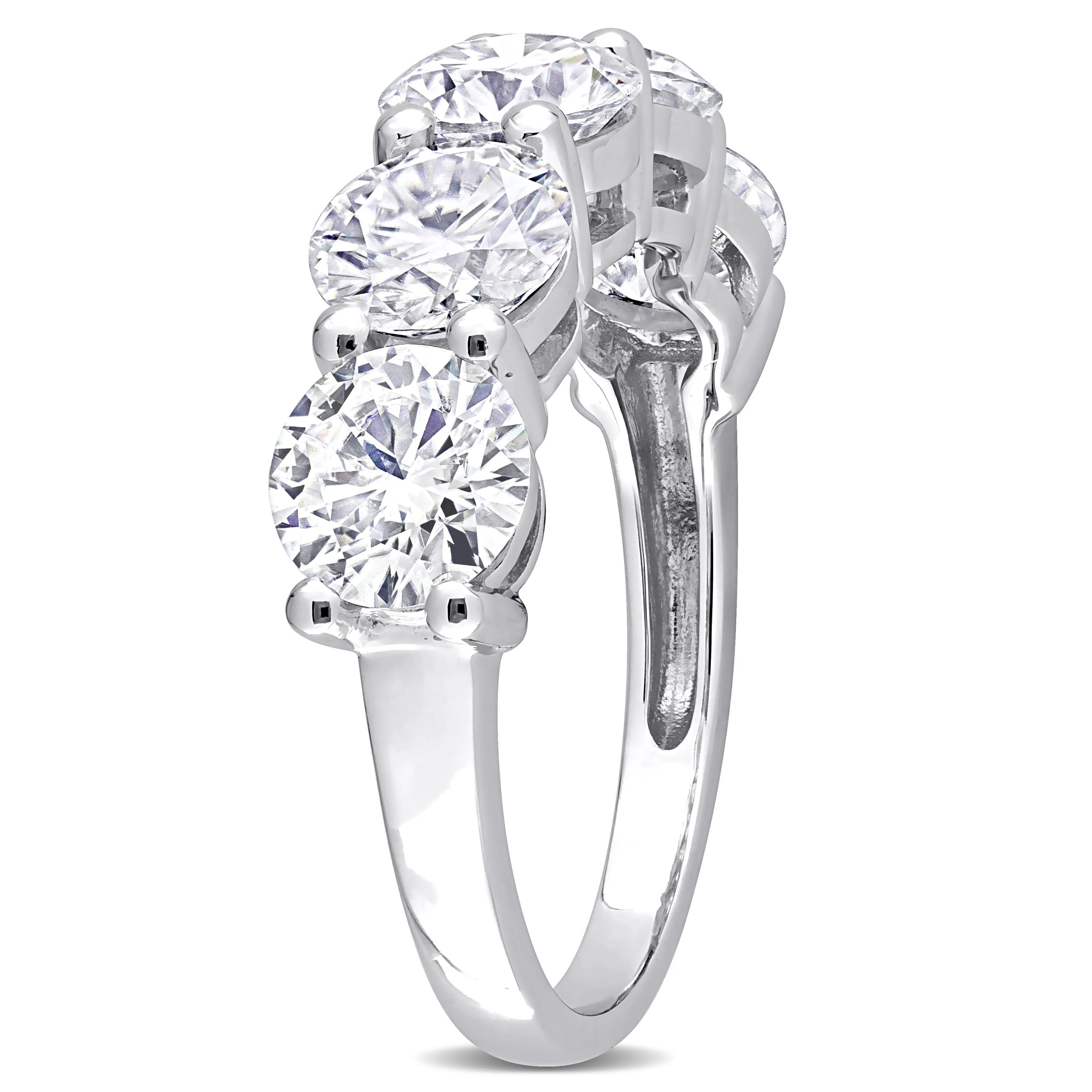 Miadora 4ct DEW Created Moissanite Semi Eternity Band in 10k White Gold sold by Zulily product image thumbnail 2