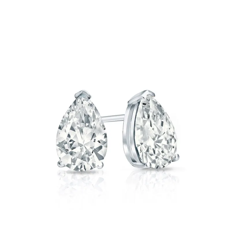 Auriya 18-karat Gold Lab Grown 0.62 carat TDW Pear Diamond Stud Earrings V-End Prong Screw-back sold by Zulily