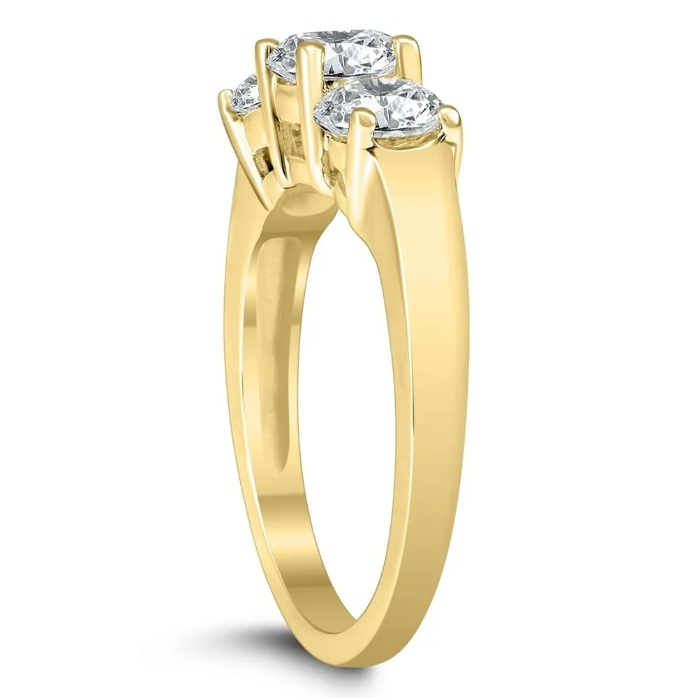 AGS Certified 2 Carat TW Three Stone Diamond Ring in 10K Yellow Gold sold by Zulily product image thumbnail 2