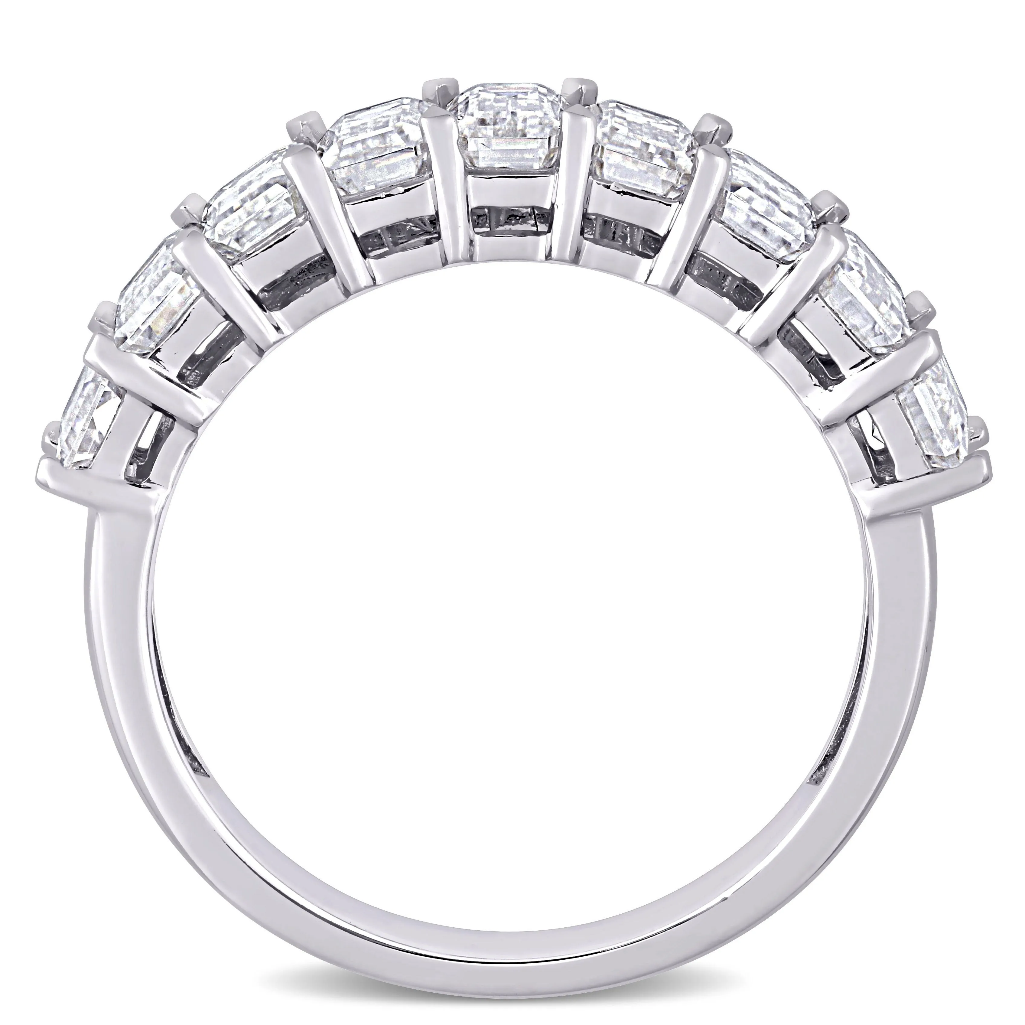 Miadora 2 3/4ct DEW Emerald-Cut Moissanite Semi-Eternity Band in 10k White Gold sold by Zulily product image thumbnail 3