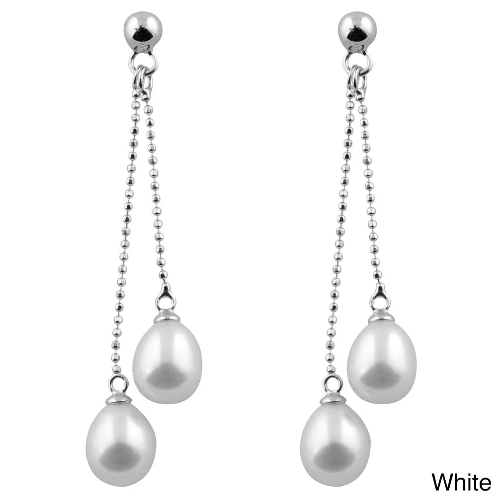 Sterling Silver Freshwater Pearl Dangle Earrings (7-8mm) sold by Zulily product image thumbnail 2