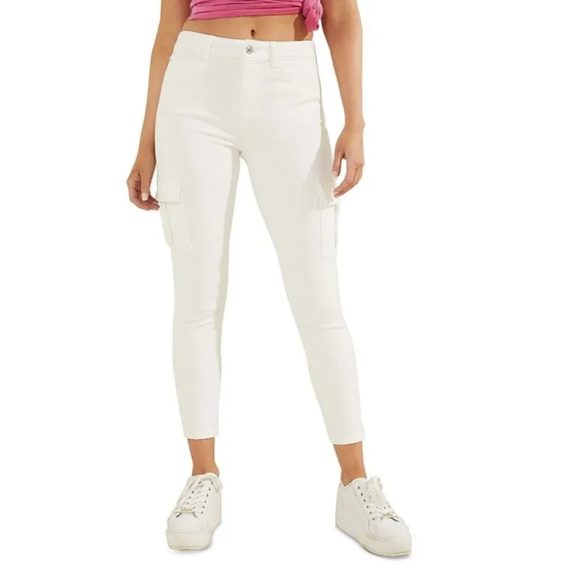 GUESS Women's Stretch Pocketed Skinny Pants White Size 28 sold by Zulily