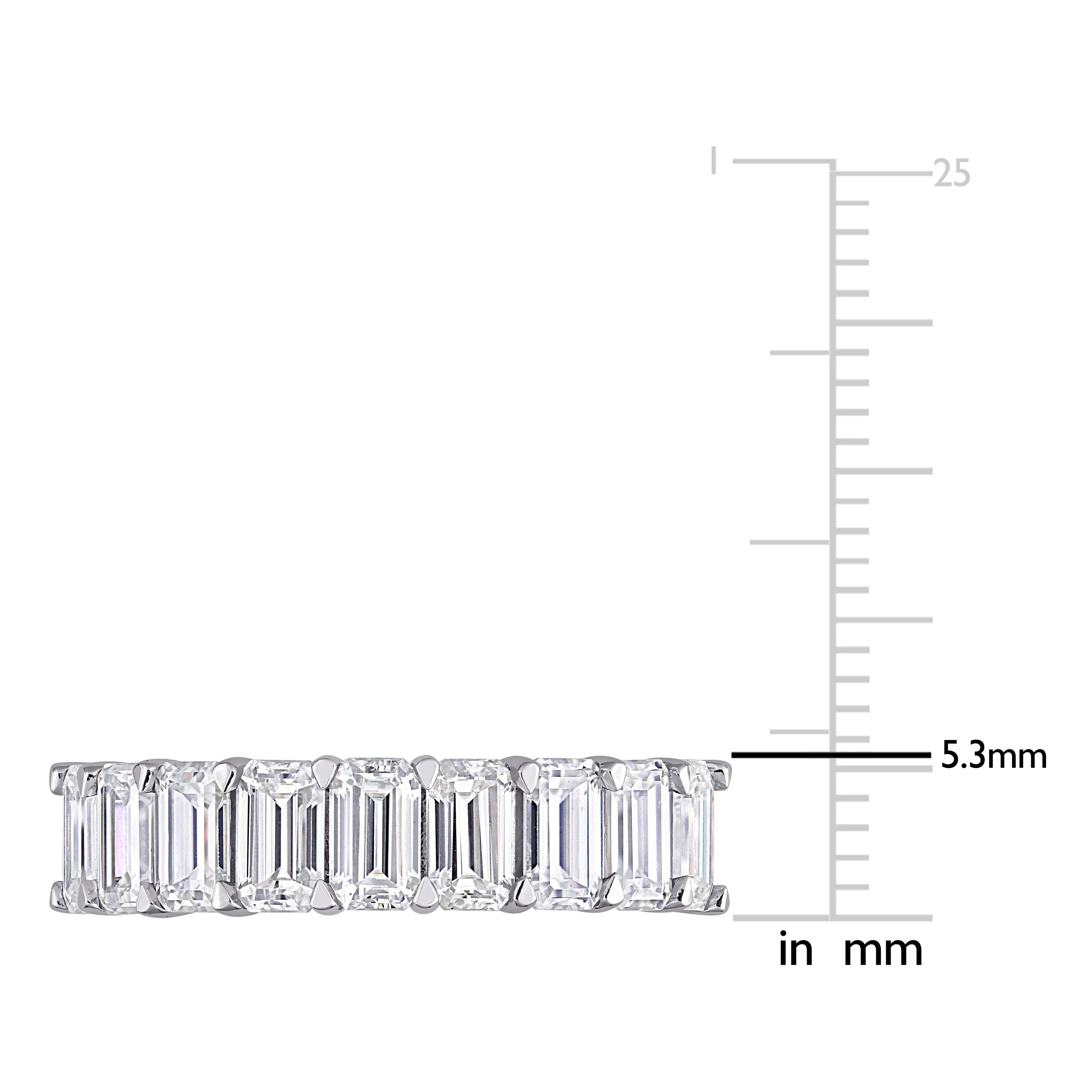 Miadora 2 3/4ct DEW Emerald-Cut Moissanite Semi-Eternity Band in 10k White Gold sold by Zulily product image thumbnail 4