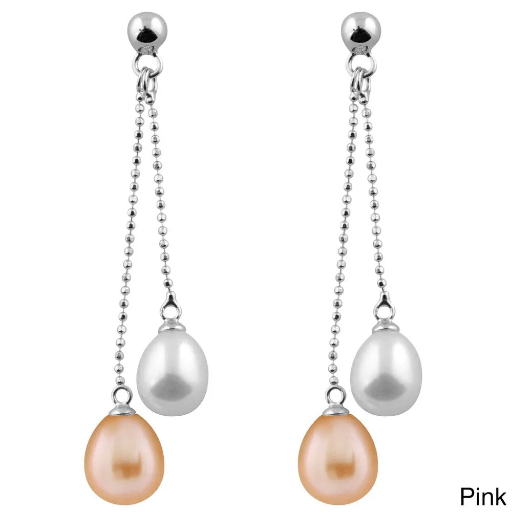 Sterling Silver Freshwater Pearl Dangle Earrings (7-8mm) sold by Zulily product image thumbnail 4