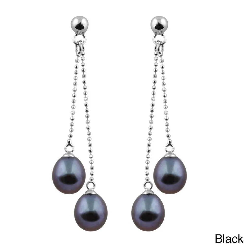 Sterling Silver Freshwater Pearl Dangle Earrings (7-8mm) sold by Zulily product image thumbnail 3