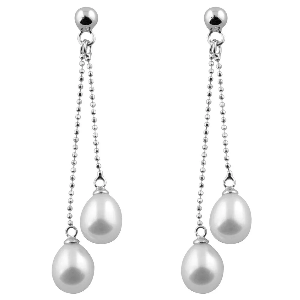 Sterling Silver Freshwater Pearl Dangle Earrings (7-8mm) sold by Zulily