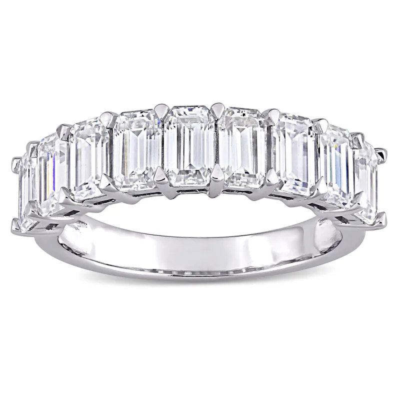 Miadora 2 3/4ct DEW Emerald-Cut Moissanite Semi-Eternity Band in 10k White Gold sold by Zulily