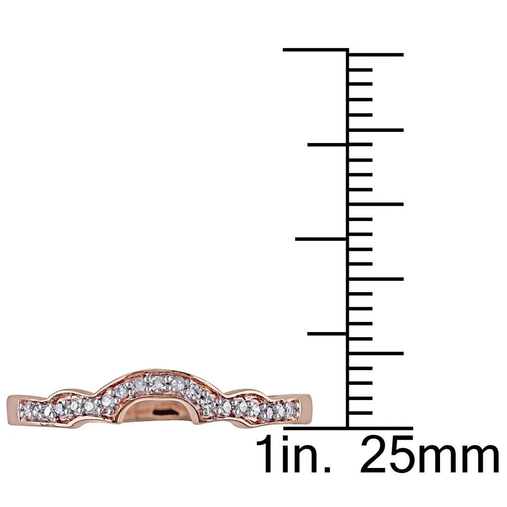 Miadora 10k Rose Gold and 1/10ct TDW Diamond Anniversary-style Stackable Wedding Band - White sold by Zulily product image thumbnail 3