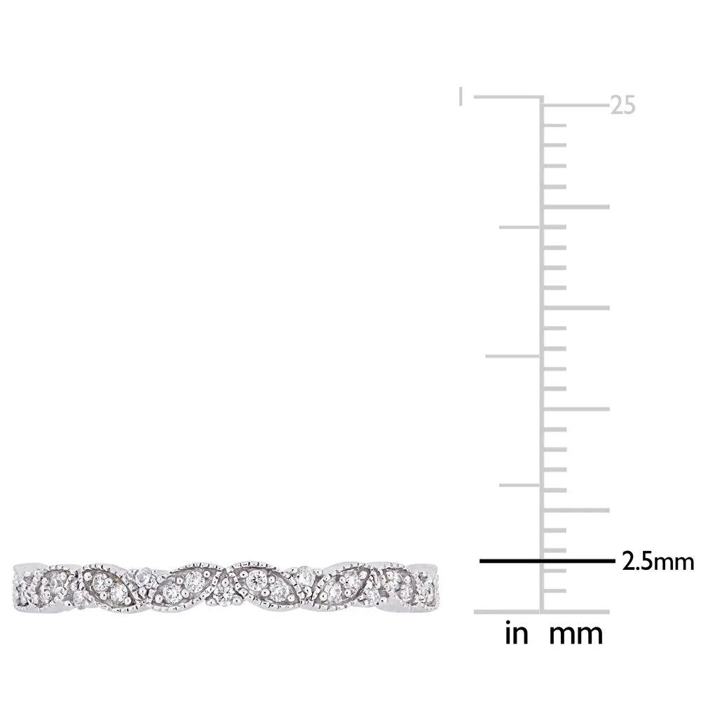 Miadora 14k White Gold 1/4ct TDW Diamond Marquise-Shape Eternity Band sold by Zulily product image thumbnail 4