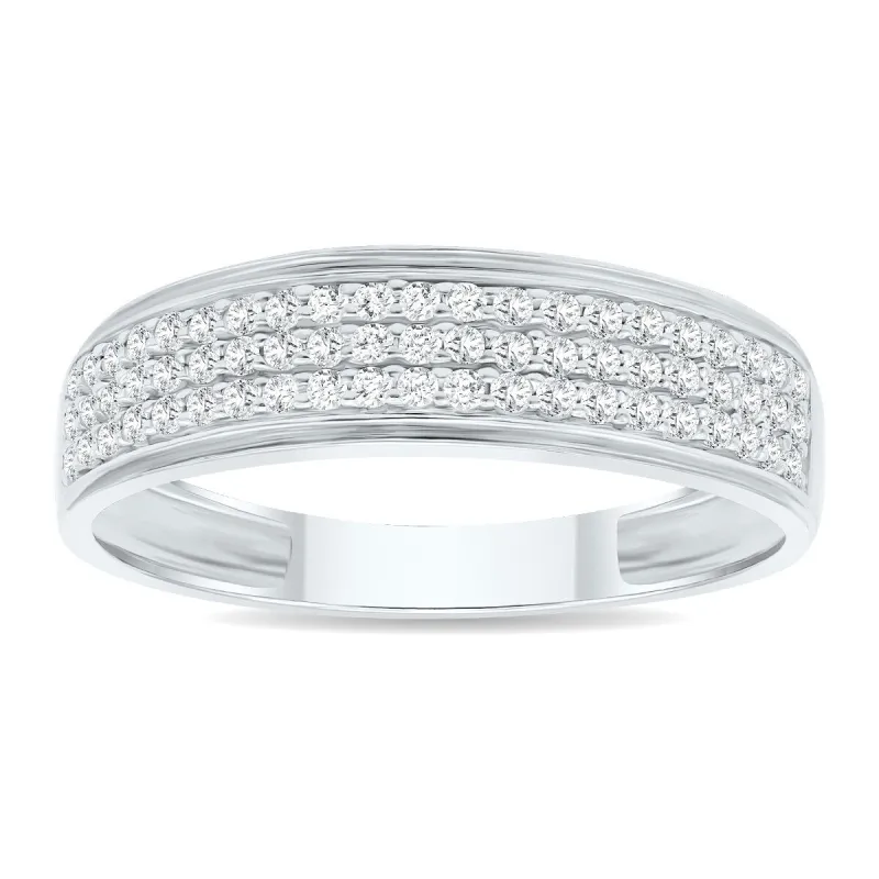 Women's 1/3 Carat TW Round Diamond Rave Wedding Band in 10K White Gold sold by Zulily