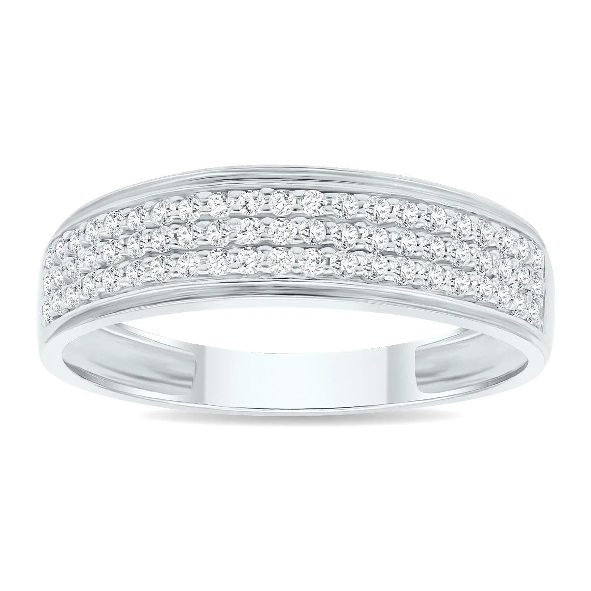 Women's 1/3 Carat TW Round Diamond Rave Wedding Band in 10K White Gold sold by Zulily