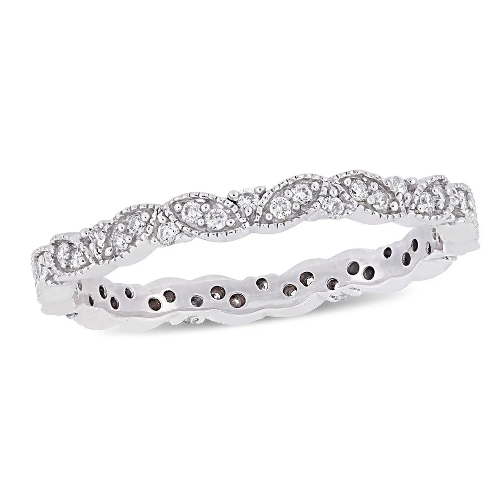 Miadora 14k White Gold 1/4ct TDW Diamond Marquise-Shape Eternity Band sold by Zulily