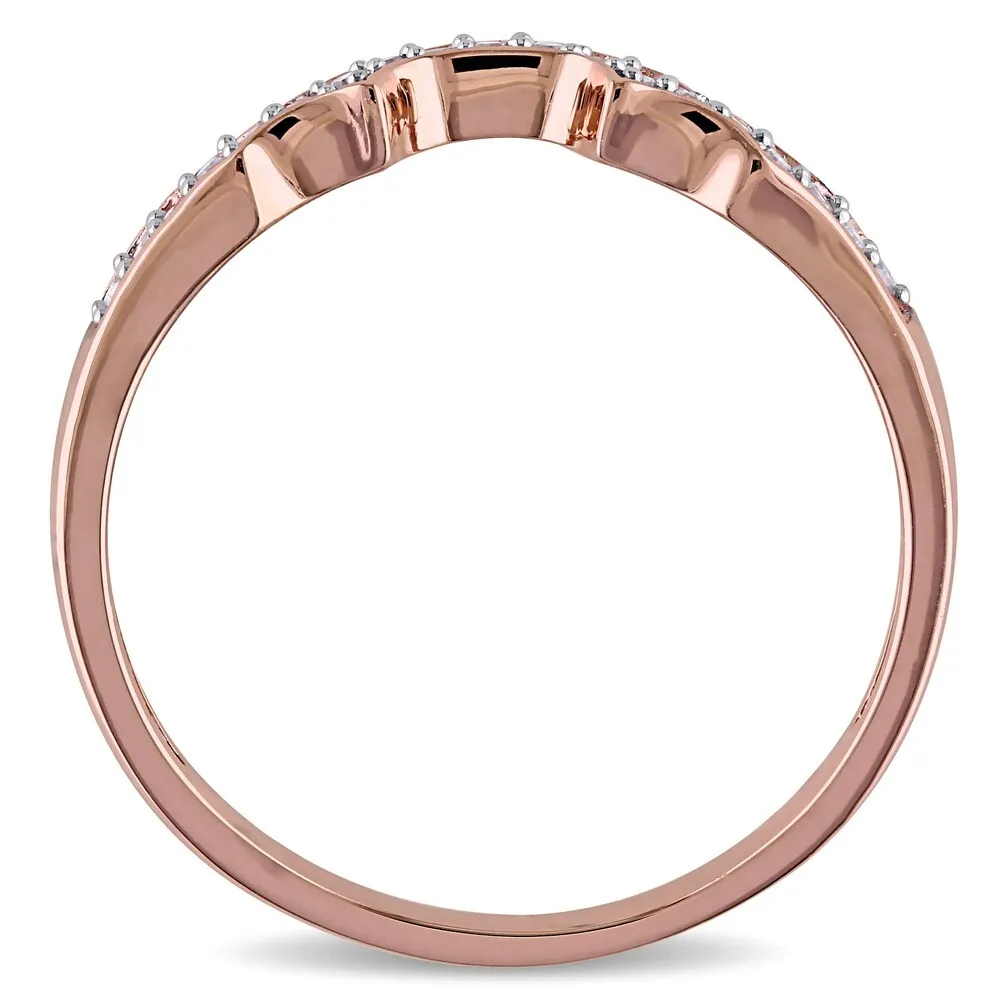 Miadora 10k Rose Gold and 1/10ct TDW Diamond Anniversary-style Stackable Wedding Band - White sold by Zulily product image thumbnail 5