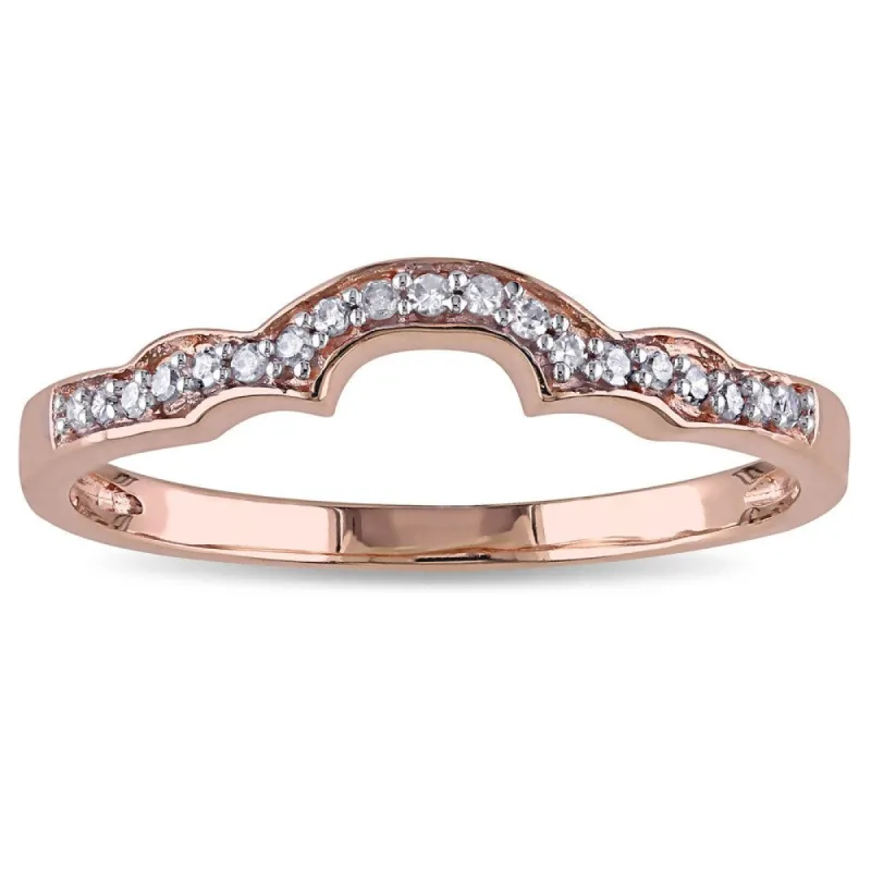 Miadora 10k Rose Gold and 1/10ct TDW Diamond Anniversary-style Stackable Wedding Band - White sold by Zulily