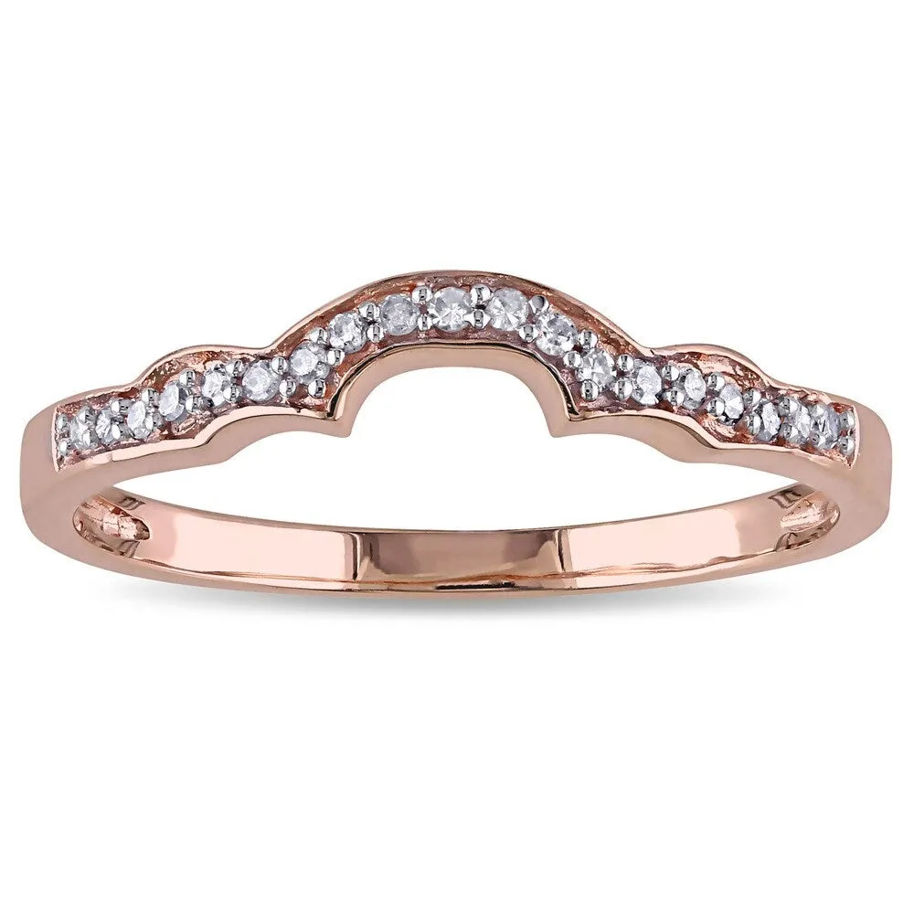 Miadora 10k Rose Gold and 1/10ct TDW Diamond Anniversary-style Stackable Wedding Band - White sold by Zulily