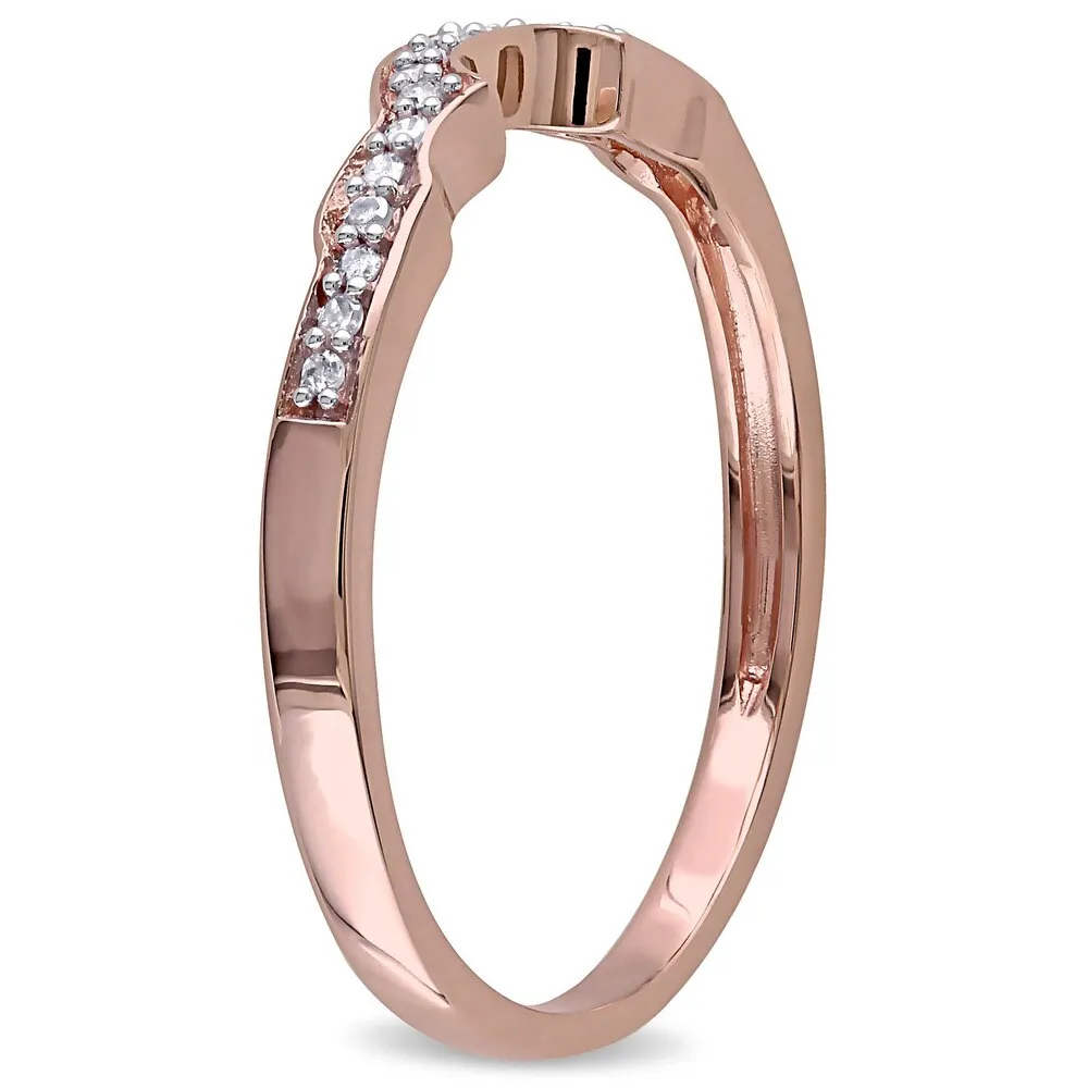 Miadora 10k Rose Gold and 1/10ct TDW Diamond Anniversary-style Stackable Wedding Band - White sold by Zulily product image thumbnail 2