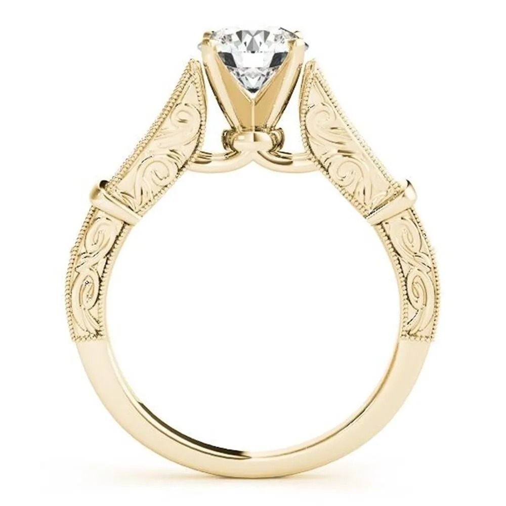 Auriya 14k Gold Vintage Split Shank 4ct Moissanite and 1/5ctw Diamond Engagement Ring sold by Zulily product image thumbnail 5