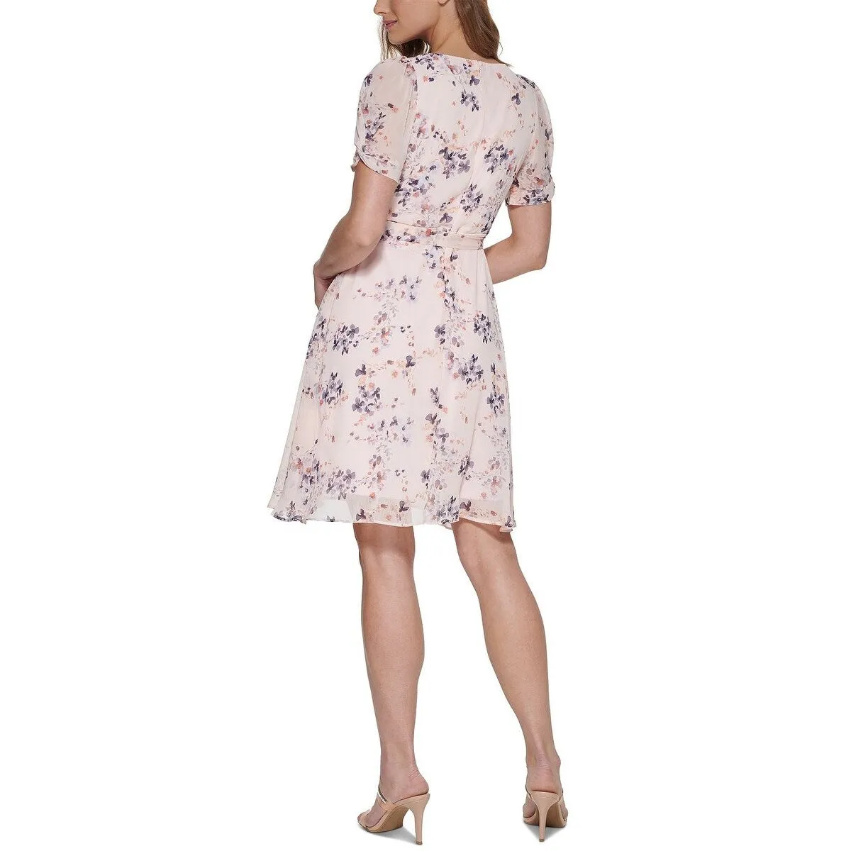 DKNY Women's Floral Print Faux Wrap Dress Pink Size 14 sold by Zulily product image thumbnail 2