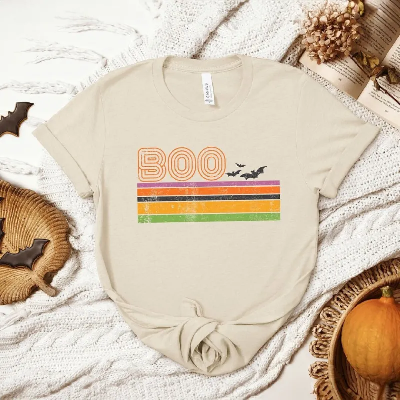Retro Boo Stripes Short Sleeve Tee sold by Zulily