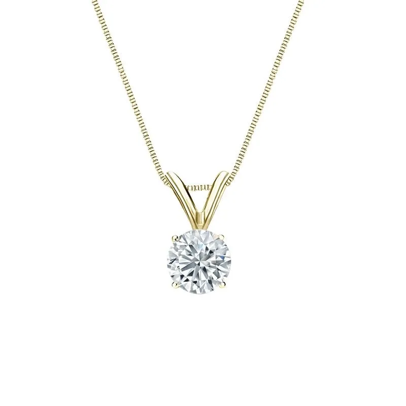 Auriya 14-karat Gold 0.45ctw Round Solitaire Lab Grown Diamond Necklace 4-Prong Basket (F-G VS) - 0.45 sold by Zulily product image thumbnail 3