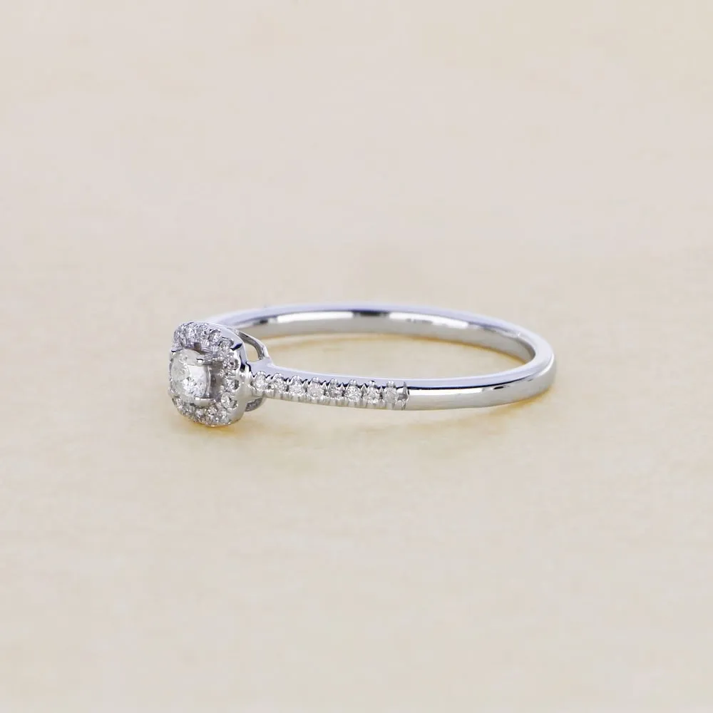 1/5ct TDW Round Shape Diamond Halo Ring in 10k Gold by De Couer sold by Zulily product image thumbnail 2