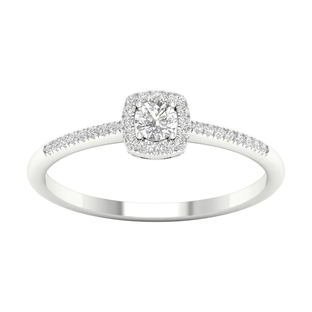1/5ct TDW Round Shape Diamond Halo Ring in 10k Gold by De Couer sold by Zulily product image thumbnail 5